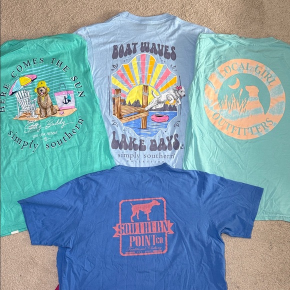 Simply Southern Blue and Green T-Shirt Set - Picture 3 of 6